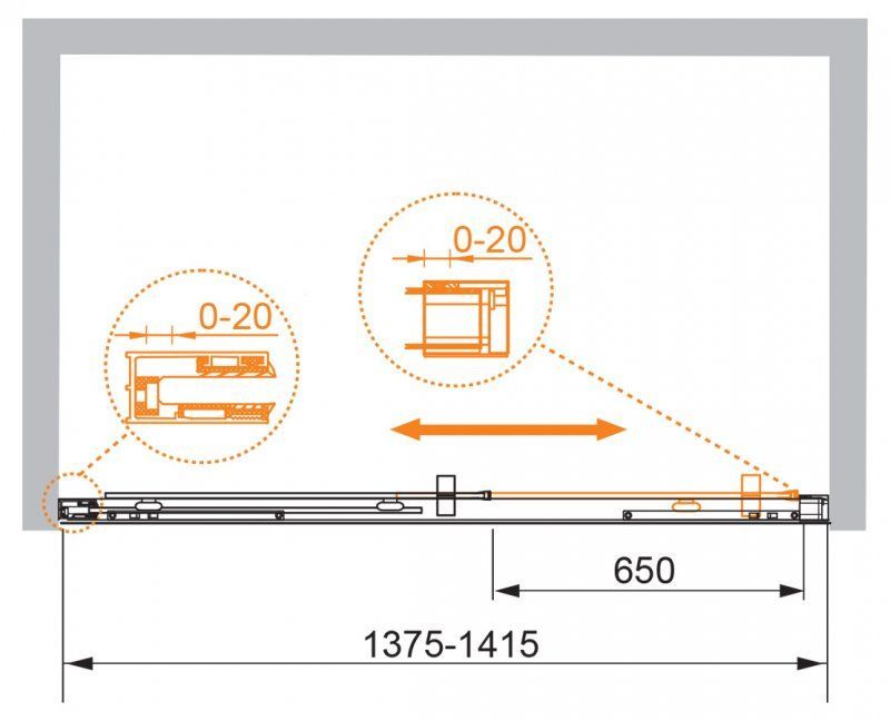 Душевая дверь в нишу CEZARES PREMIER-W-SOFT-BF-1