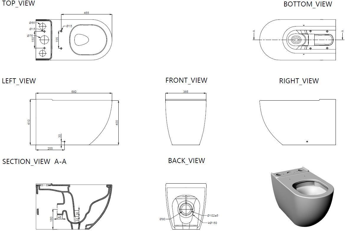 Чаша напольного унитаза Allen Brau Priority Tornado 4.31006.20 белый глянец