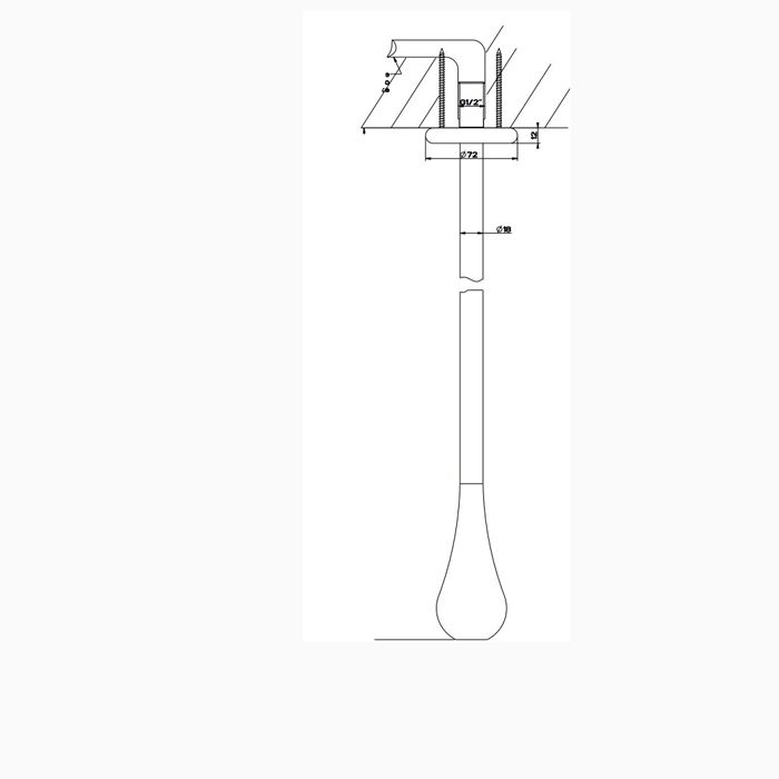 Gessi Goccia Потолочный излив, инд.длина (180-1800мм), для монтажа с удаленным управлением 33700/30709 (не входит в комплект), цвет: хром