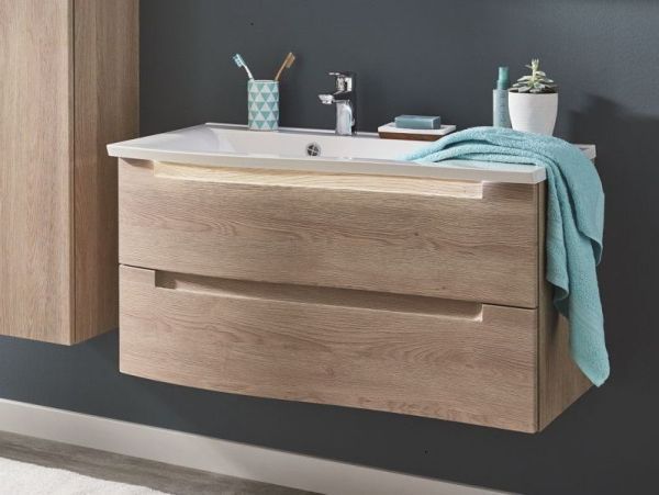 Puris Purefaction, тумба под раковину (2 ящика) 900 мм правая, цвет дуб чарлстон