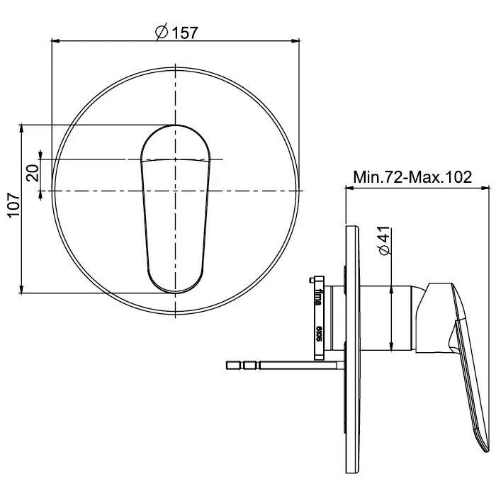 Fima Carlo Frattini Spot Смеситель для душа, встраиваемый, цвет: чёрный матовый