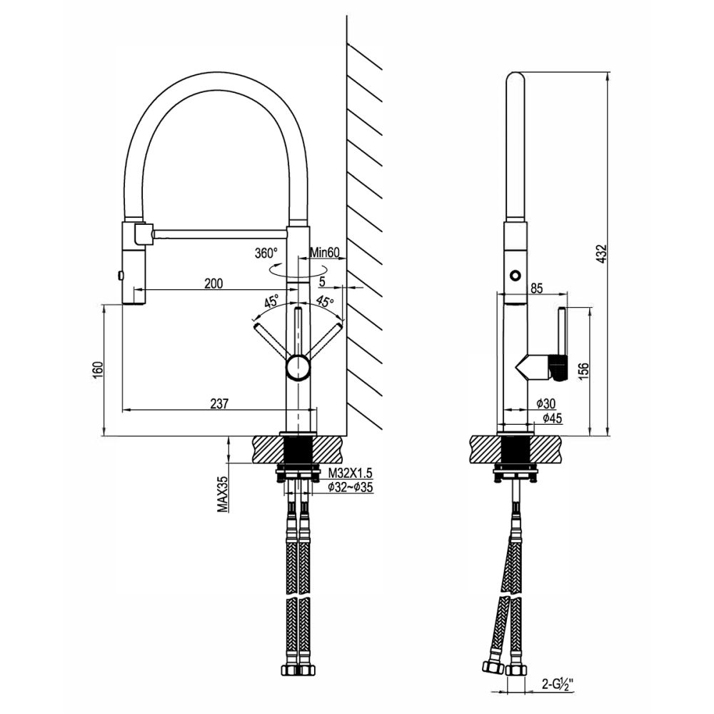Смеситель Lemark Beluga для кухни с гибким изливом (LMF-8074B-C), артикул LMF-8074B-C