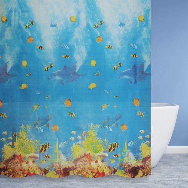 Штора для ванной комнаты Savol S-6PEVA08, подводный мир