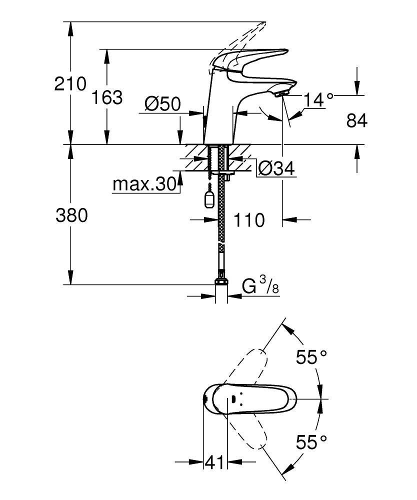 Смеситель для раковины GROHE Eurostyle, хром (23714003) Смеситель для раковины GROHE Eurostyle, хром (23714003)