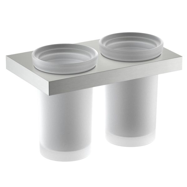 Стакан для зубных щеток двойной Timo Petruma никель (15234/13)