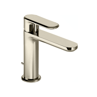 CISAL LineaViva Смеситель однорычажный для раковины на 1 отверстие с донным клапаном, цвет Nichel Spazzolato