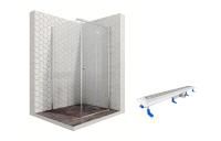 Душевой уголок Ambassador Diamond 12011105R-ST6, квадратный, линейный трап, 90х90