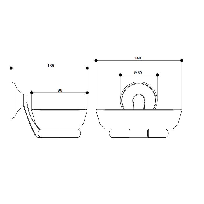 Bongio Fleur blanc Мыльница подвесная, хром
