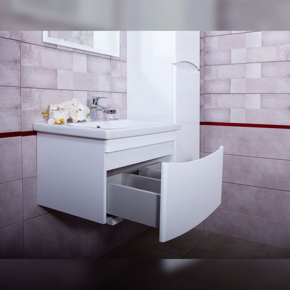 Тумба под раковину подвесная Бриклаер ВЕГА белый , 60 см, артикул 4627125414053