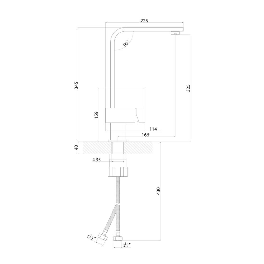Смеситель для кухни Florentina СИЛЬВЕР 313.15H.1123.305, грей, артикул 313.15H.1123.305