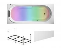 Комплект 5 в 1 Lavinia Boho Bristol S4-3502005P, акриловая ванна 150x75 см, каркас с монтажным набором, подголовник, лицевой экран, хромотерапия