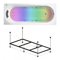 Гидромассажный комплект с хромотерапией 5 в 1 Lavinia Boho Biore 36010H0C, 150x75 см, каркас с монтажным набором, подголовник, хромотерапия, гидромассаж