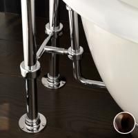 Devon Патрубок тройной декоративный для фиксации ножек смесителя и слив-перелива, цвет: античная медь