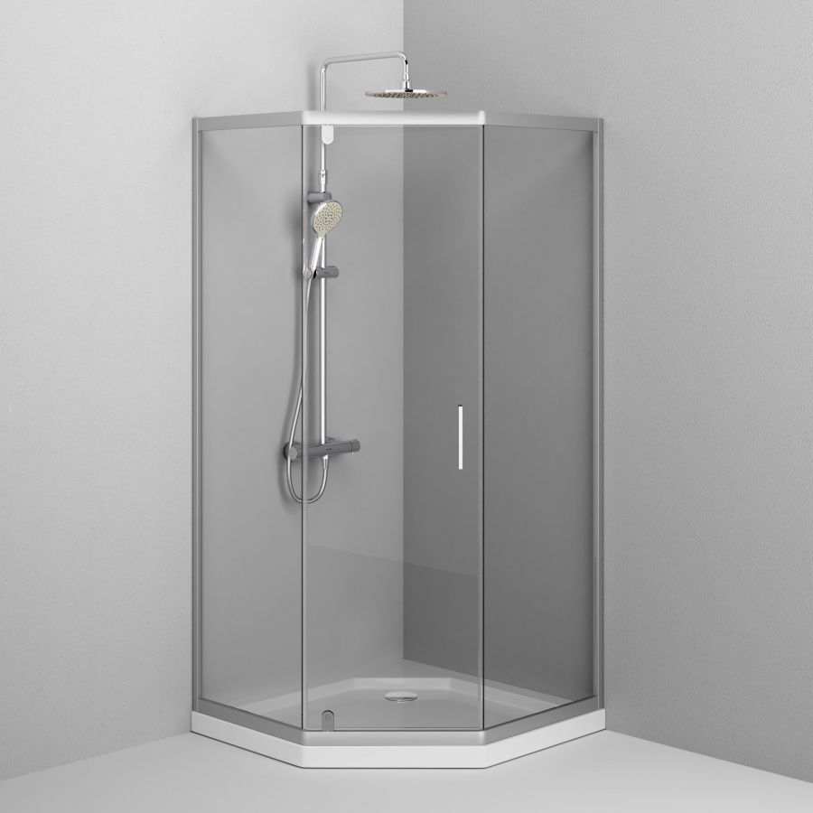 W90G-405-090MT Душевое ограждение Gem 5-corner Pivot 90x90 стекло прозрачное, профиль матовый хром, W90G-405-090MT Душевое ограждение Gem 5-corner Pivot 90x90 стекло прозрачное, профиль матовый хром,