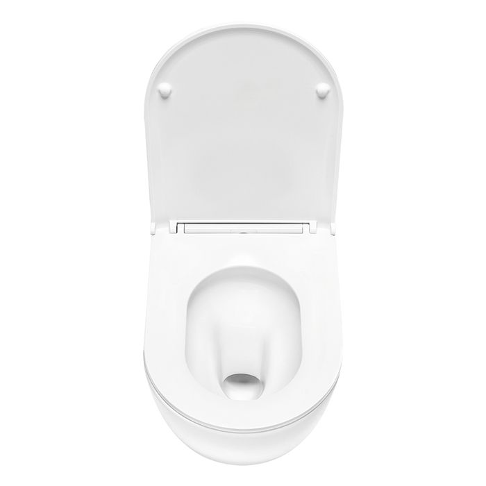 Унитаз, TECE, TeceSpring R, безободковый (с открытым смывным краем), тип установки-подвесной, ширина, мм-360, глубина, мм-530, высота, мм-350, форма чаши-овальная, выпуск-горизонтальный, материал-керамика, сиденье-в комплекте, цвет-белый, в усиленной упак