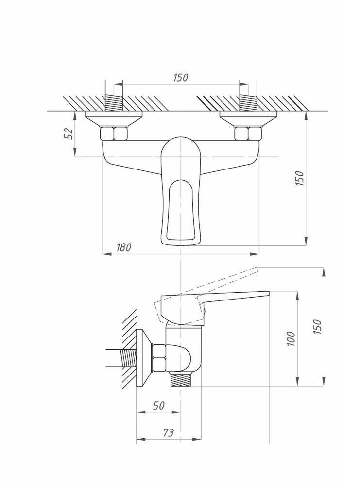 Смеситель для душа ПСМ-ПРОФСАН PSM-509-017 ДУШ тип См-ДшОНРШл, артикул PSM-509-017