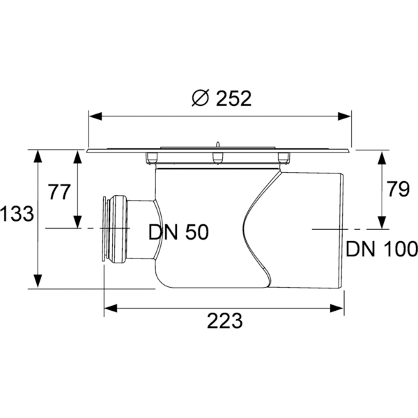 Сифон горизонтальный DN100 Сифон горизонтальный DN100