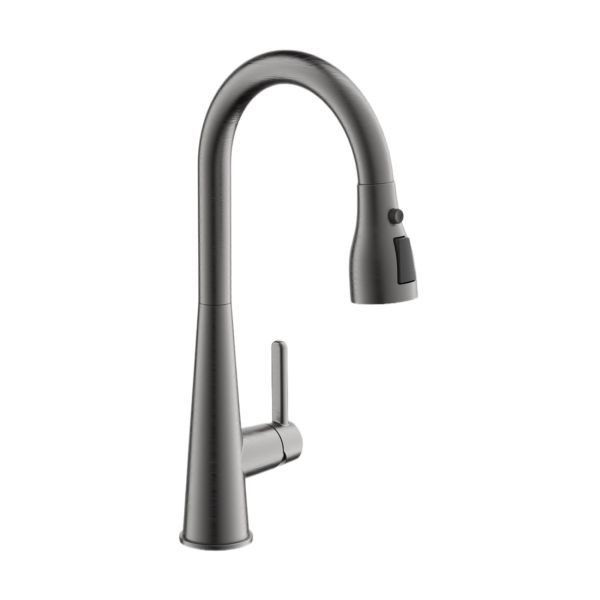 Смеситель для кухни с выдвижным изливом BELZ B74816-3, оружейная сталь