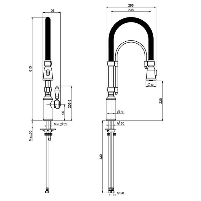FIMA|Carlo Frattini Kitchen Смеситель для кухни, ручной душ 2 режима, вращающийся излив, цвет хром