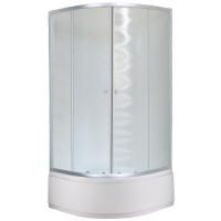 Душевой уголок Royal Bath 80х80 RB-EKO80BK-M с поддоном профиль Сатин стекло рифленое матовое
