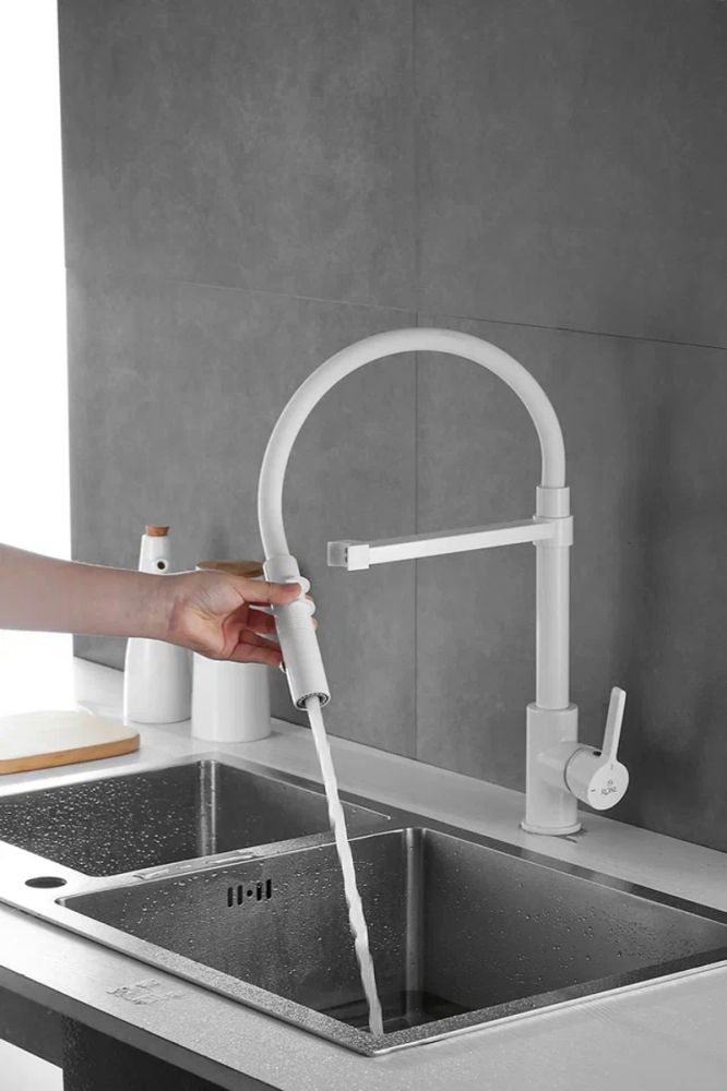 Смеситель для кухни Rose R133C, белый