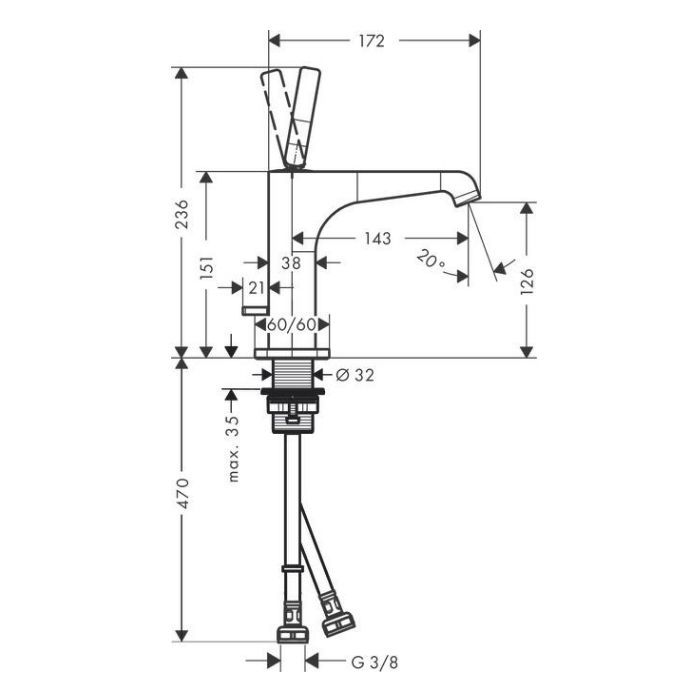 AX Citterio E Смеситель для раковины 125, цвет шлифованная медь AX Citterio E Смеситель для раковины 125, цвет шлифованная медь
