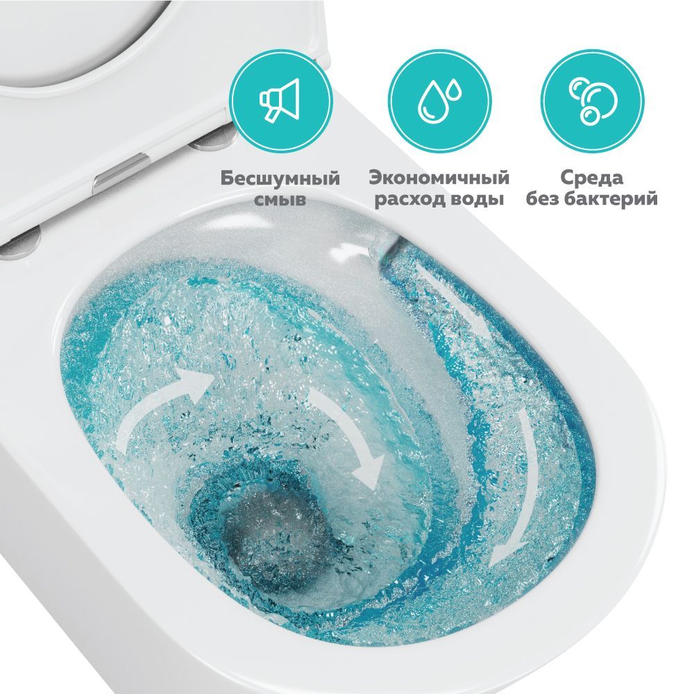 OWL Vind Cirkel-H Унитаз подвесной безободковый с сиденьем DP микролифт, система смыва Торнадо