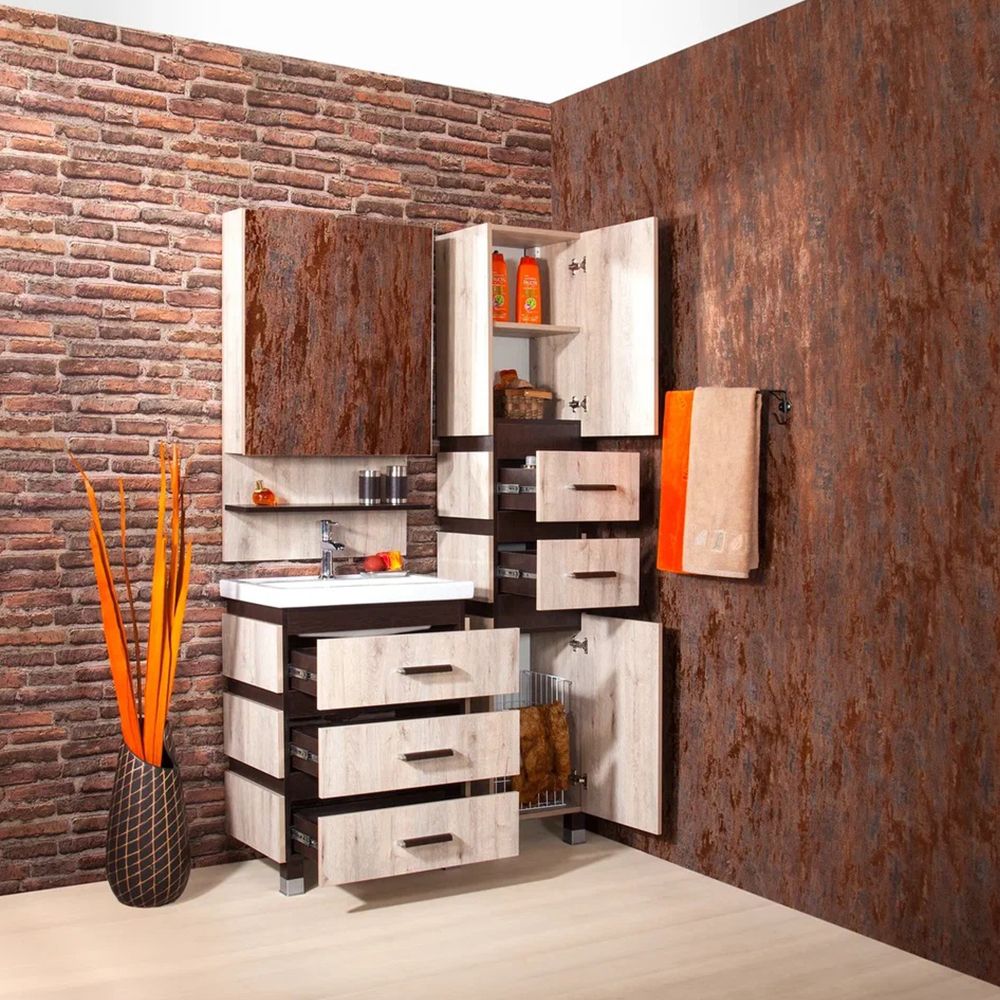 Комплект мебели для ванной Бриклаер ТЕХАС 60, кантри/венге, артикул ТЕХАС 60