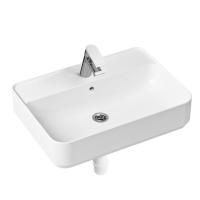 Комплект 3 в 1 Lavinia Boho Bathroom Sink Slim 21510294, накладная фарфоровая раковина 60 см, смеситель, пластиковый сифон