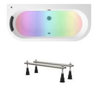 Комплект 4 в 1 Lavinia Boho Art S3-3708075P, акриловая ванна 170x75 см, усиленные металлические ножки с монтажным набором, мягкий силиконовый подголовник, хромотерапия