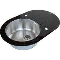 Кухонная мойка ZorG Glass GL-5077-OV-BLACK Черный / Хром