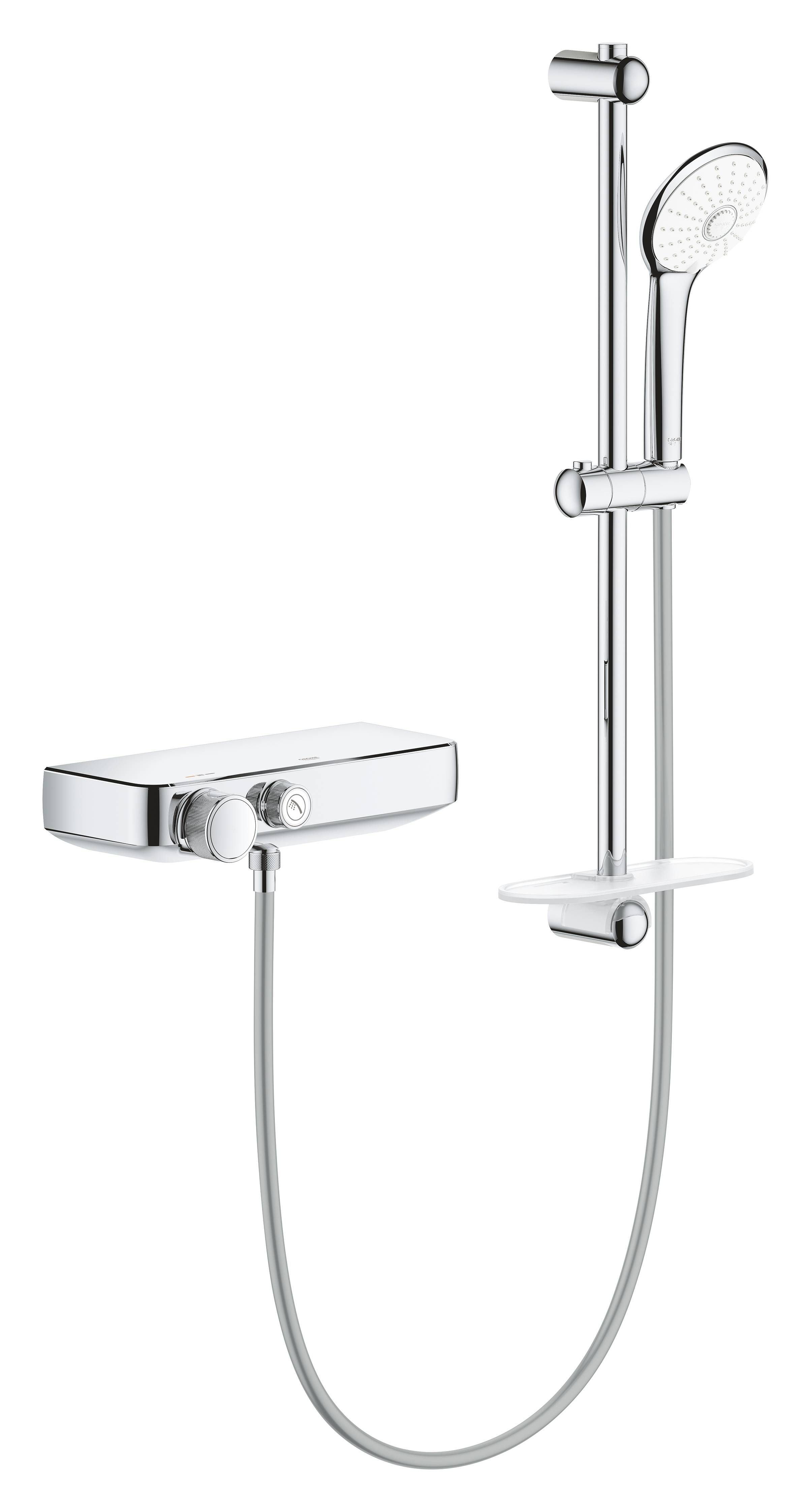 Термостатический смеситель для душа GROHE GRT SmartControl и душевой гарнитур Euphoria 110 Massage с душевой штангой 600 мм, хром (34720000) Термостатический смеситель для душа GROHE GRT SmartControl и душевой гарнитур Euphoria 110 Massage с душевой штангой 600 мм, хром (34720000)