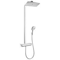 HG Raindance E Душевая система Showerpipe: верх.душ 360х190мм 1jet, ручн.душ, шланг, термостат для душа, EcoSmart, цвет: хром HG Raindance E Душевая система Showerpipe: верх.душ 360х190мм 1jet, ручн.душ, шланг, термостат для душа, EcoSmart, цвет: хром