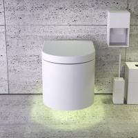 KNIEF Moon унитаз подвесной безободковый  59х39х36 см, с подсветкой , с сиденьем с микролифтом, цвет белый матовый