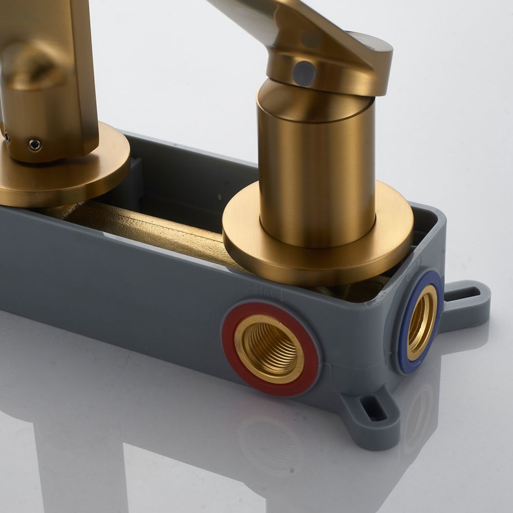 Смеситель для раковины встраиваемый Shevanik S4341G, золотой сатин