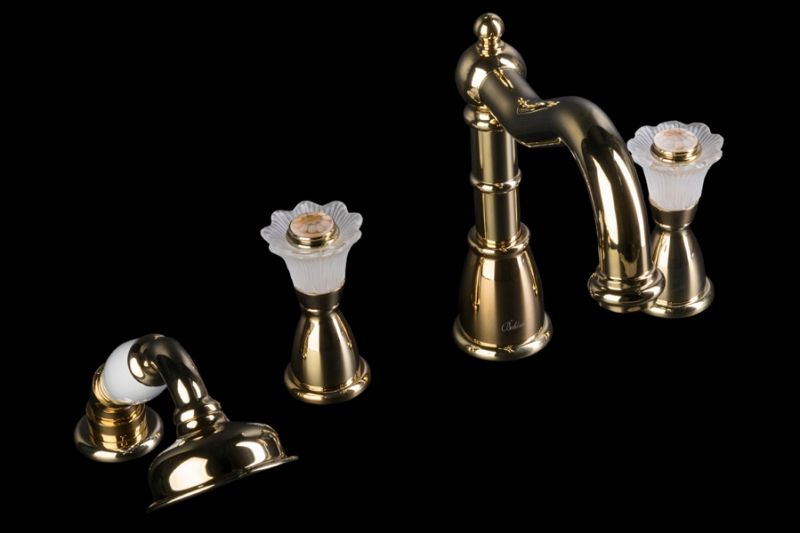 Смеситель врезной на 4отв. Camelia золото_Комплект