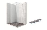 Душевая перегородка Ambassador Walk-in 15031107-ST8, свободный вход, линейный трап,110х25