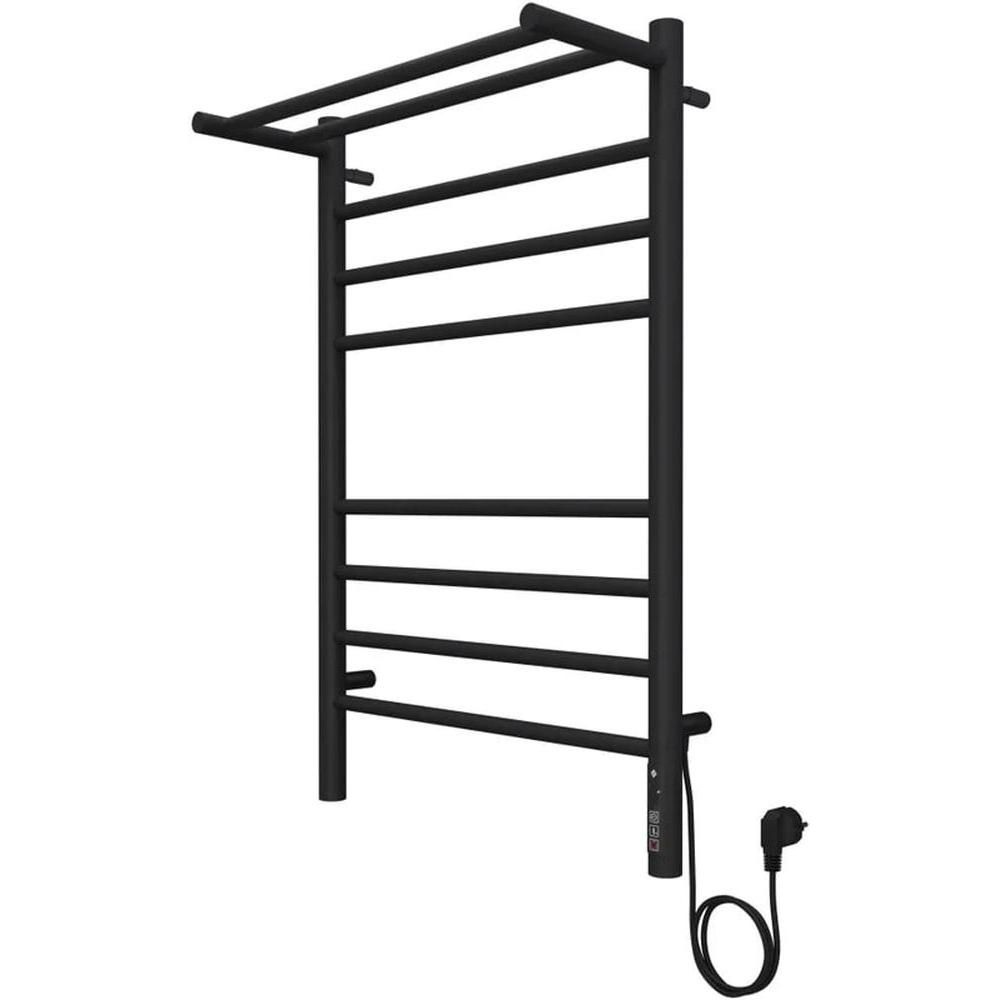 Полотенцесушитель электрический с полкой Terminus Аврора П8 50х80 КС 905, черный матовый, артикул 4670078556974