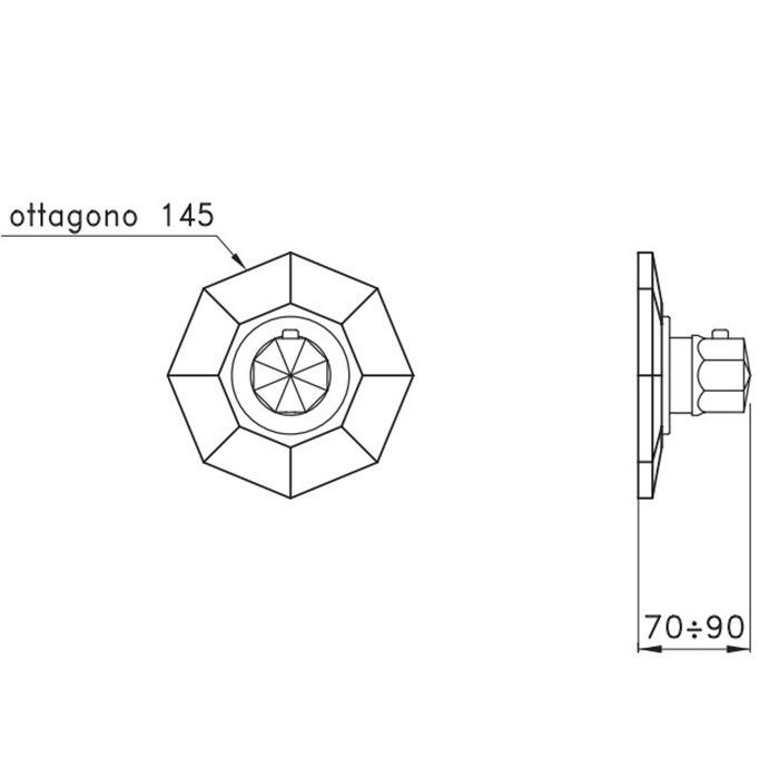 Stella Firenze Внешняя часть встраиваемого термостатического смесителя для душа IS3293 P.V., цвет: хром