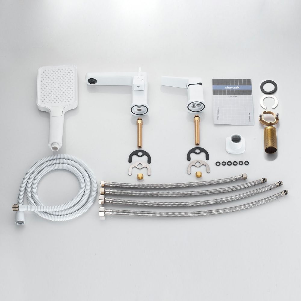 Смеситель на борт ванны Shevanik S9912C, белый