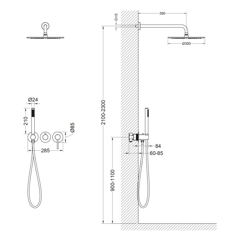 Душевая система встроенная Timo Saona SX-2349/17SM золото матовое, артикул SX-2349/17SM
