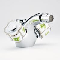 THG CAPUCINE VERT DECOR PLATINE Смеситель для биде на 1 отверстие, с донным клапаном, декор платина/зеленый, цвет хром