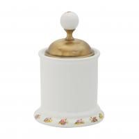 PROVANCE Баночка низкая H10 см. с крышкой, керамика с декором/бронза