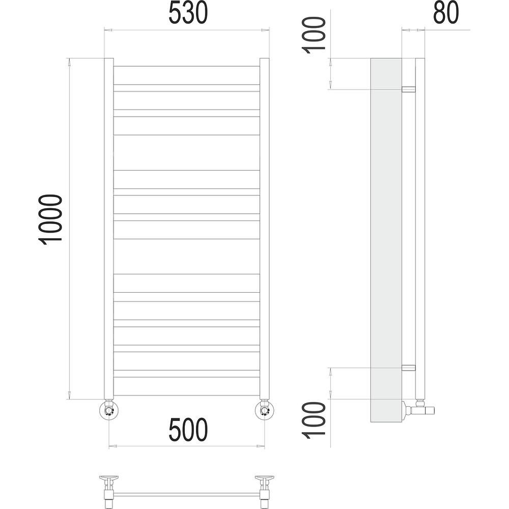 Полотенцесушитель водяной Terminus Латте П11 50х100