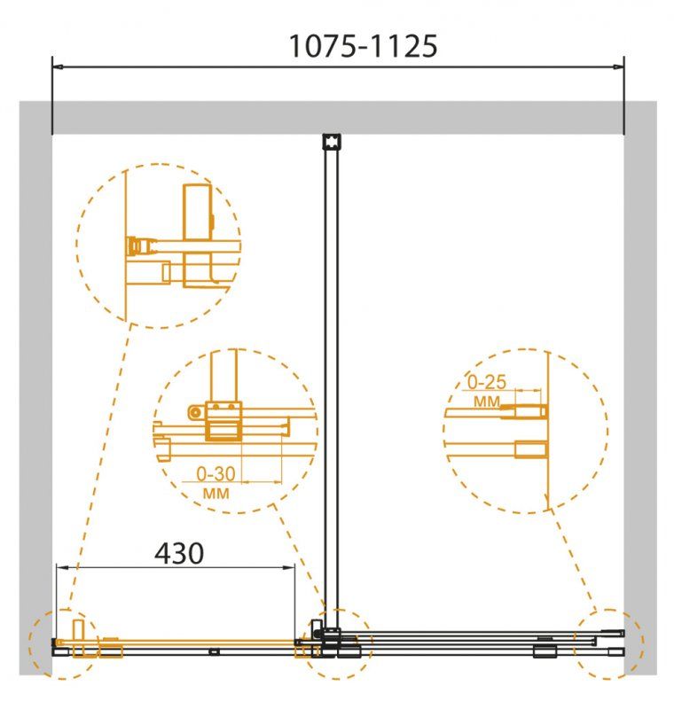 Душевая дверь в нишу CEZARES STREAM-BF-1