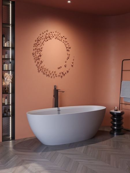 Ванна из искусственного камня Solid Surface 1700x760x560, CEZARES CZR-LIBERTA-170-76-56-GM-SSB