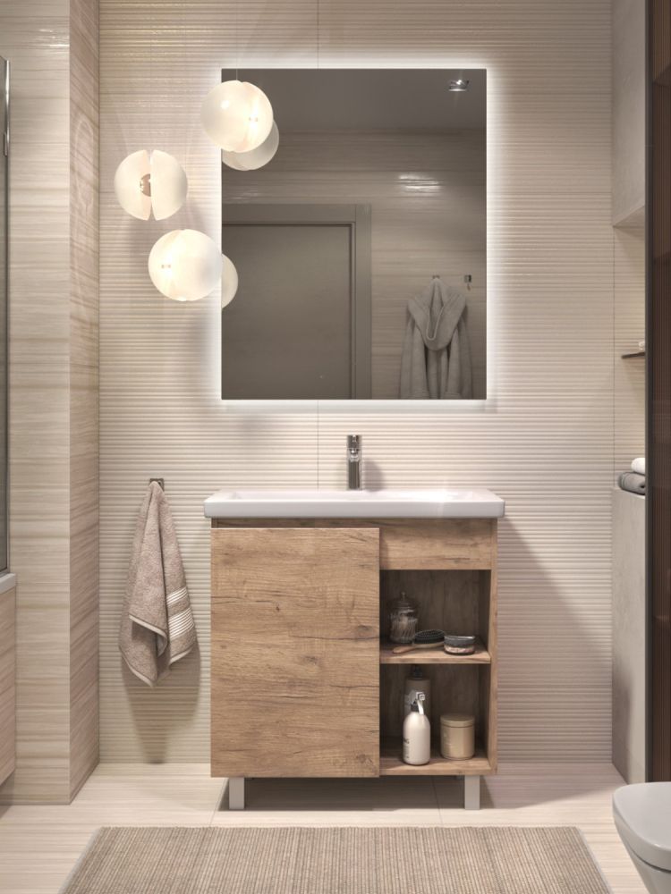 Тумба VIGO Milos 800-1-0 дуб золотой под раковину Ц0000005955 (Como), поставляется в разобранном виде (318 дуб золотой), артикул 318 дуб золотой