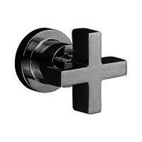 CISAL Barcelona Запорный вентиль 3/4",внутренняя и внешняя части в комплекте, цвет черный матовый