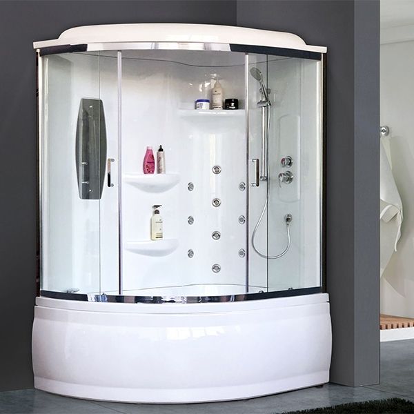 Душевая кабина Royal Bath ALP 140x95 RB140ALP-T-CH-R с гидромассажем стекло прозрачное задние стенки Белые Душевая кабина Royal Bath ALP 140x95 RB140ALP-T-CH-R с гидромассажем стекло прозрачное задние стенки Белые