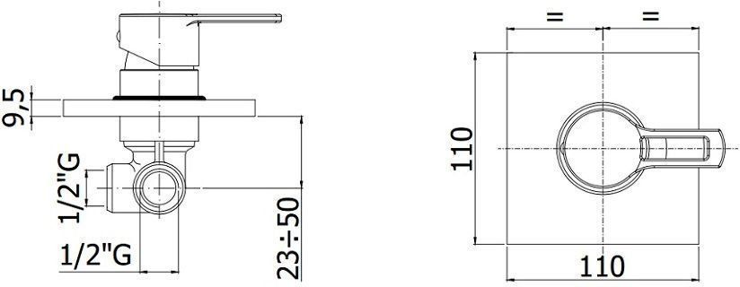 Смеситель для душа Paffoni Ringo RIN010BO/M (с внутренней частью), артикул RIN010BO/M